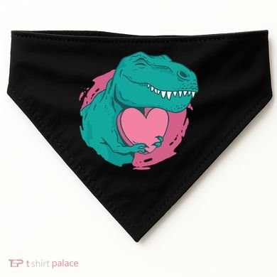 Valentines T-Rex Heart USA-Made Doggie Bandana