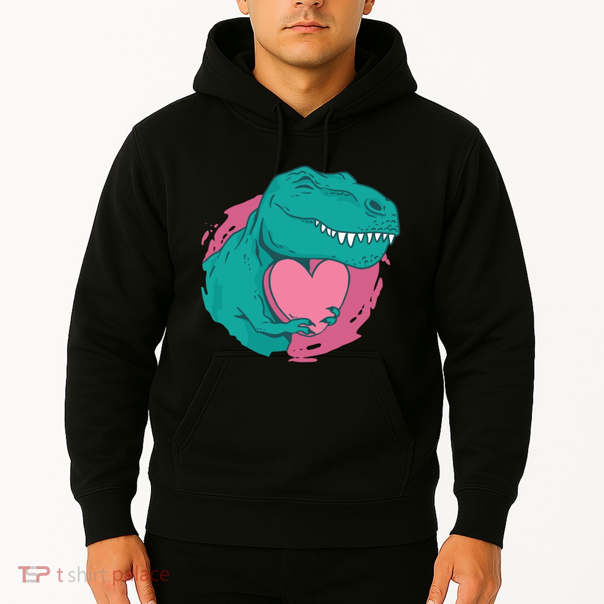 Valentines T-Rex Heart Hoodie