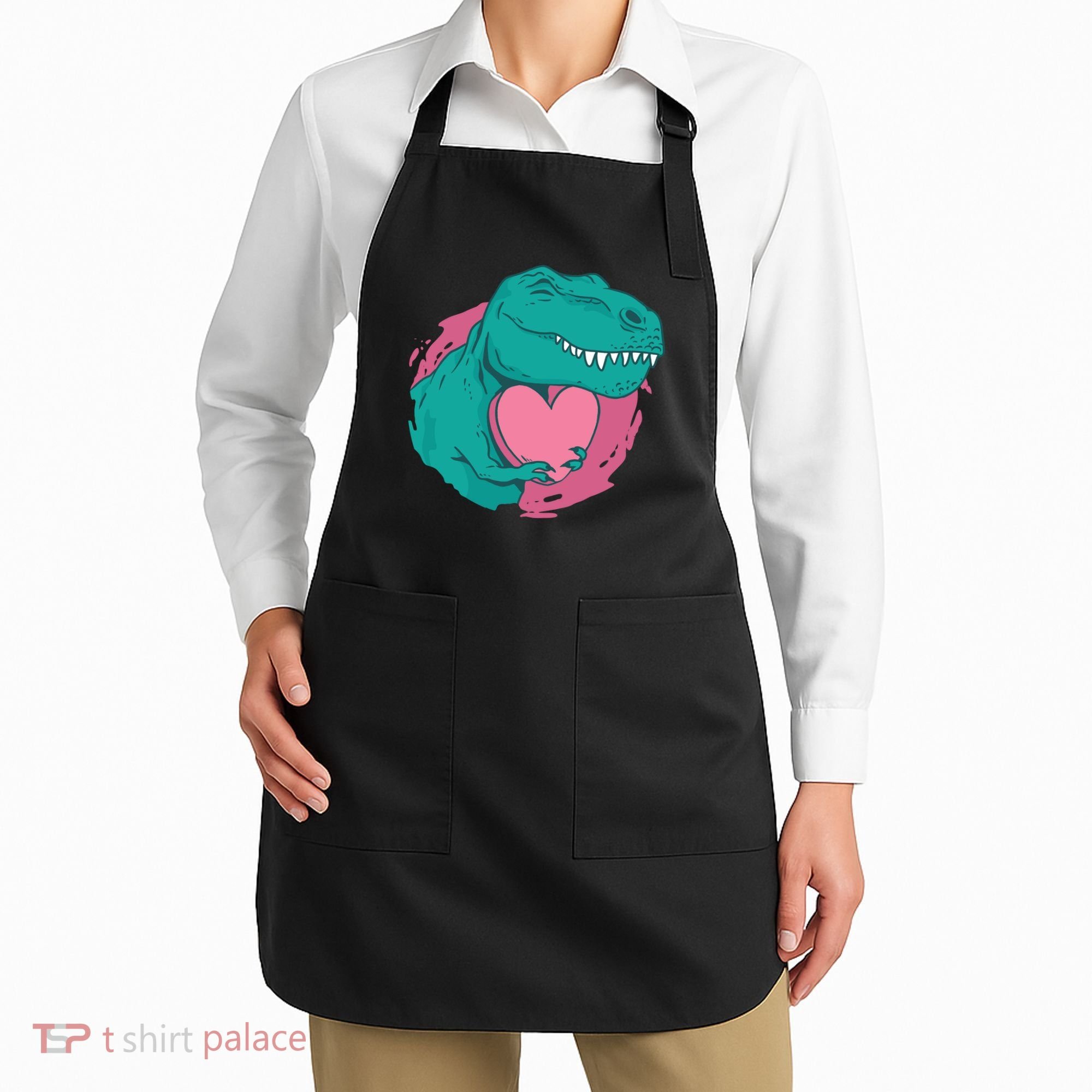 Valentines T-Rex Heart Apron