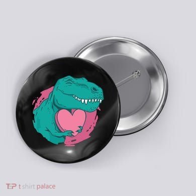 Valentines T-Rex Heart Button