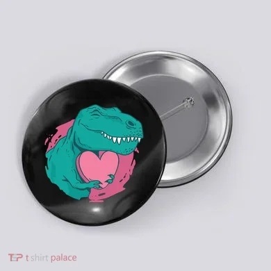 Valentines T-Rex Heart Button