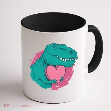 Valentines T-Rex Heart Coffee Mug back
