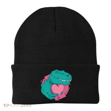 Valentines T-Rex Heart Beanie