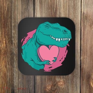 Valentines T-Rex Heart Coaster