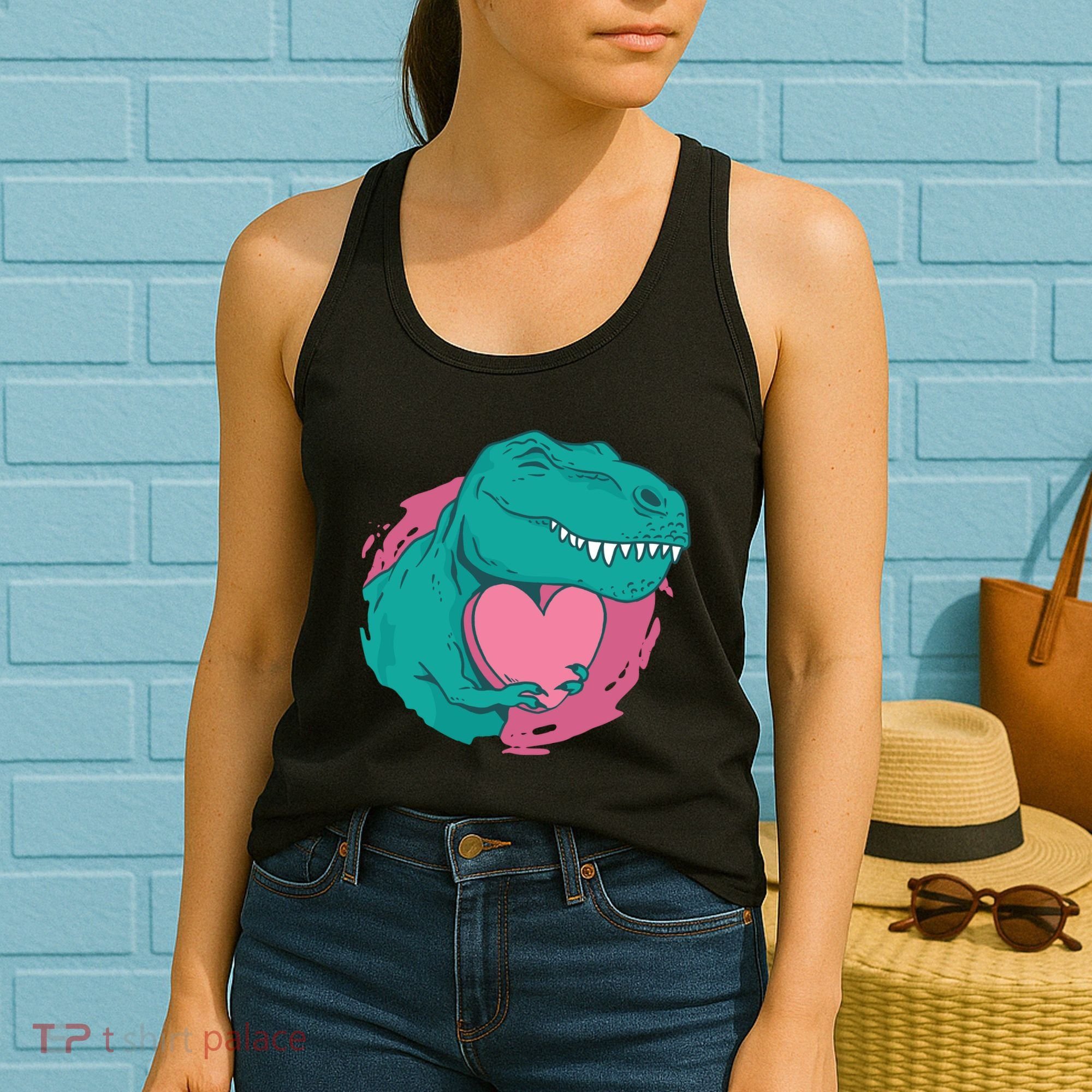 Valentines T-Rex Heart Women's Tank Top
