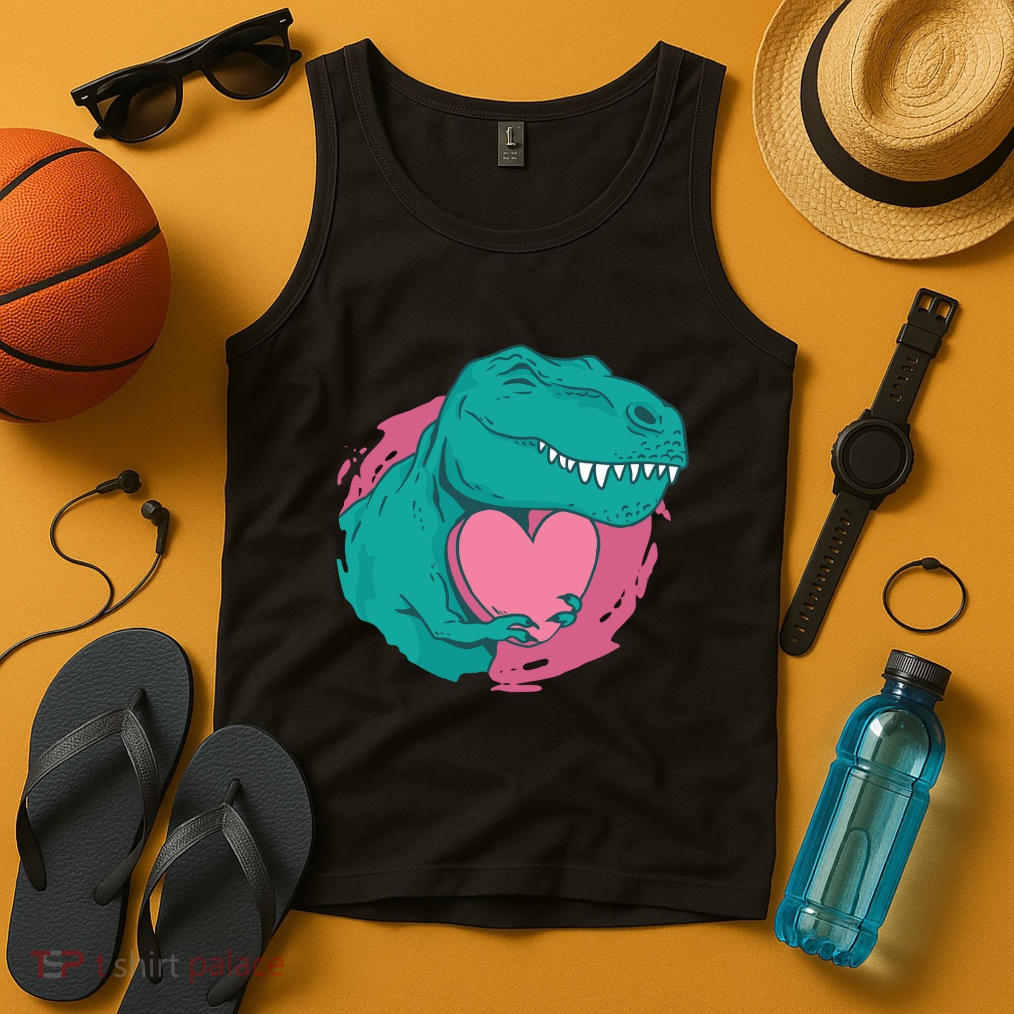 Valentines T-Rex Heart Tank Top