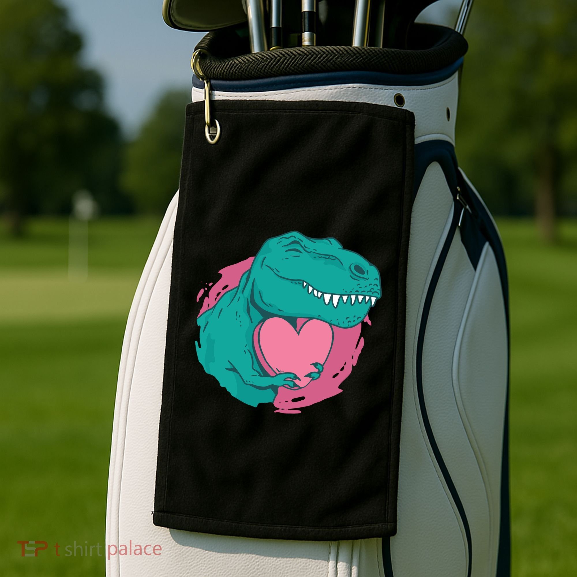 Valentines T-Rex Heart Golf Towel