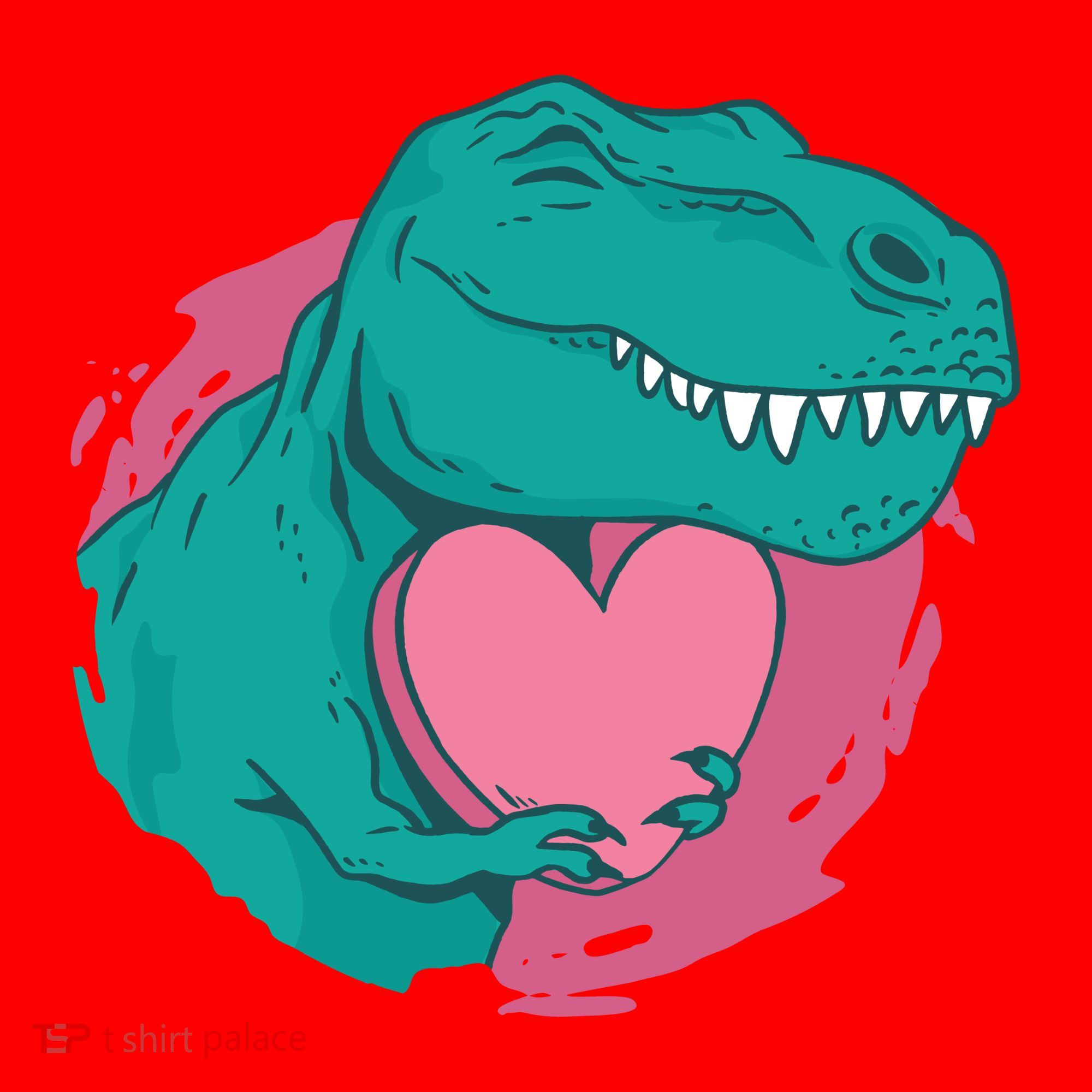 Valentines T-Rex Heart Santa Hat
