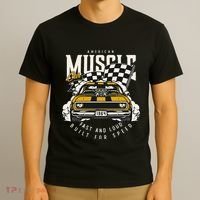 Vintage American Muscle Car Racing Flag T-Shirt thumb 3