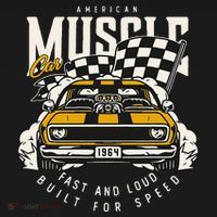 Vintage American Muscle Car Racing Flag T-Shirt thumb 7