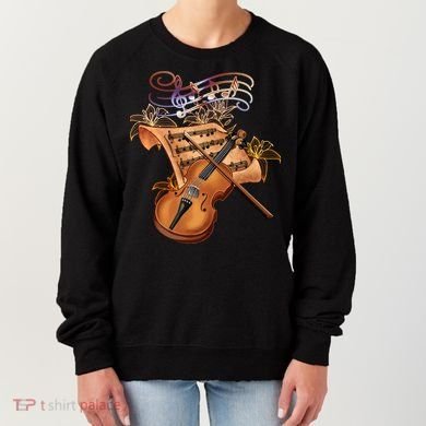 Violin And Musical Note Gift Women's Sweatshirt