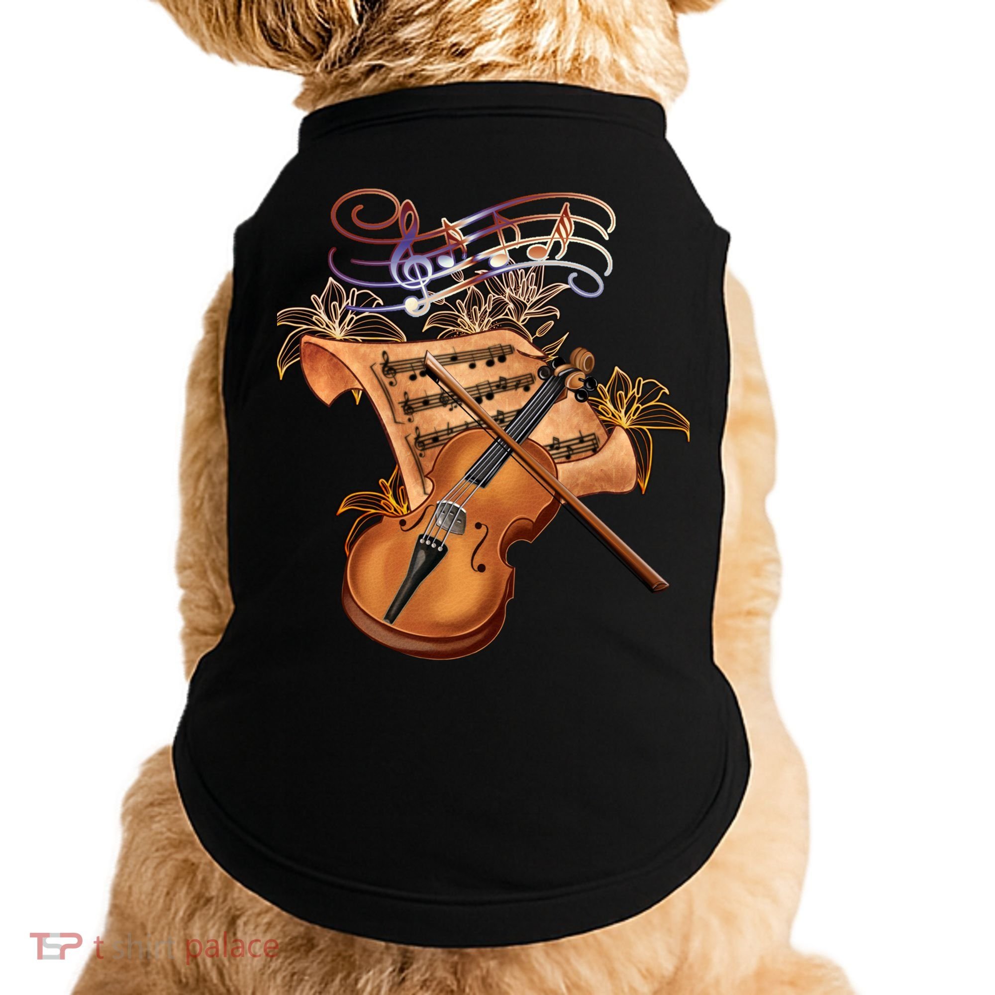 Violin And Musical Note Gift Doggie Tank