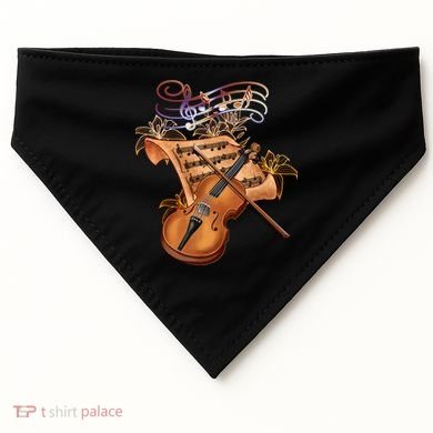 Violin And Musical Note Gift USA-Made Doggie Bandana