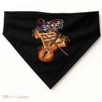 Violin And Musical Note Gift USA-Made Doggie Bandana thumb 0
