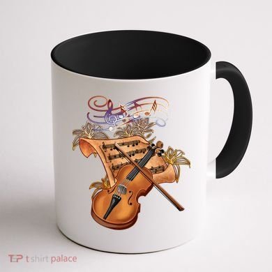 Violin And Musical Note Gift Coffee Mug back