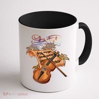 Violin And Musical Note Gift Coffee Mug thumb 1