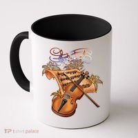 Violin And Musical Note Gift Coffee Mug thumb 0