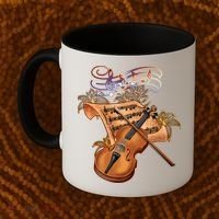 Violin And Musical Note Gift Coffee Mug thumb 2