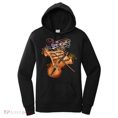 Violin And Musical Note Gift Women's Hoodie