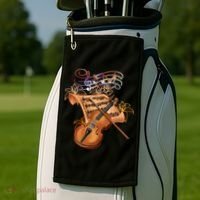 Violin And Musical Note Gift Golf Towel thumb 2