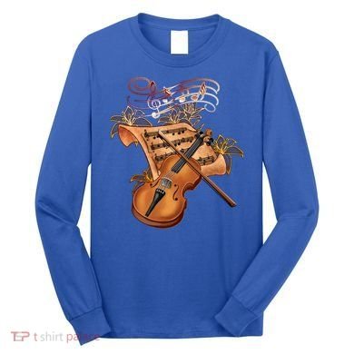 Violin And Musical Note Gift Long Sleeve Shirt