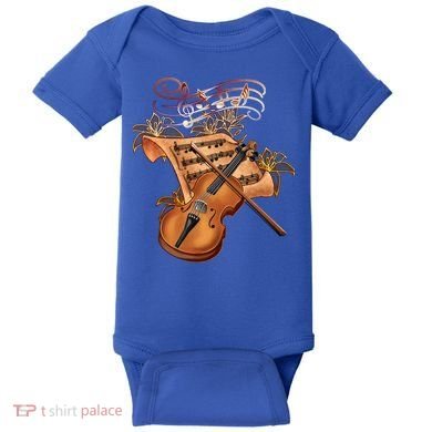 Violin And Musical Note Gift Baby Bodysuit