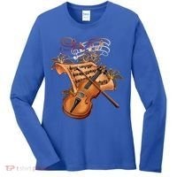 Violin And Musical Note Gift Women's Long Sleeve Shirt thumb 0