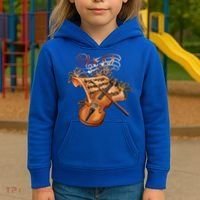 Violin And Musical Note Gift Kids Hoodie thumb 3