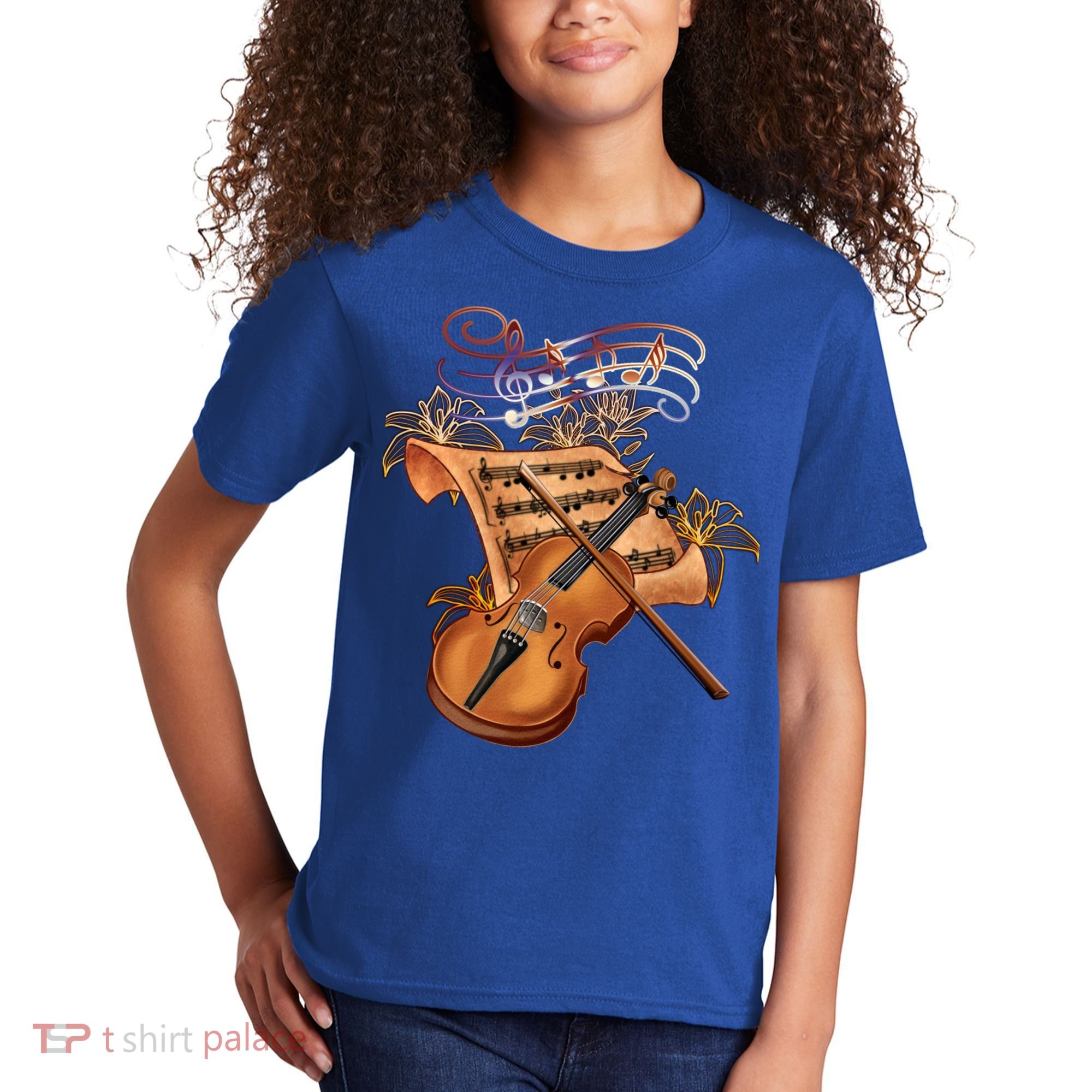 Violin And Musical Note Gift Kids T-Shirt