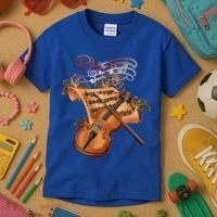 Violin And Musical Note Gift Kids T-Shirt thumb 3