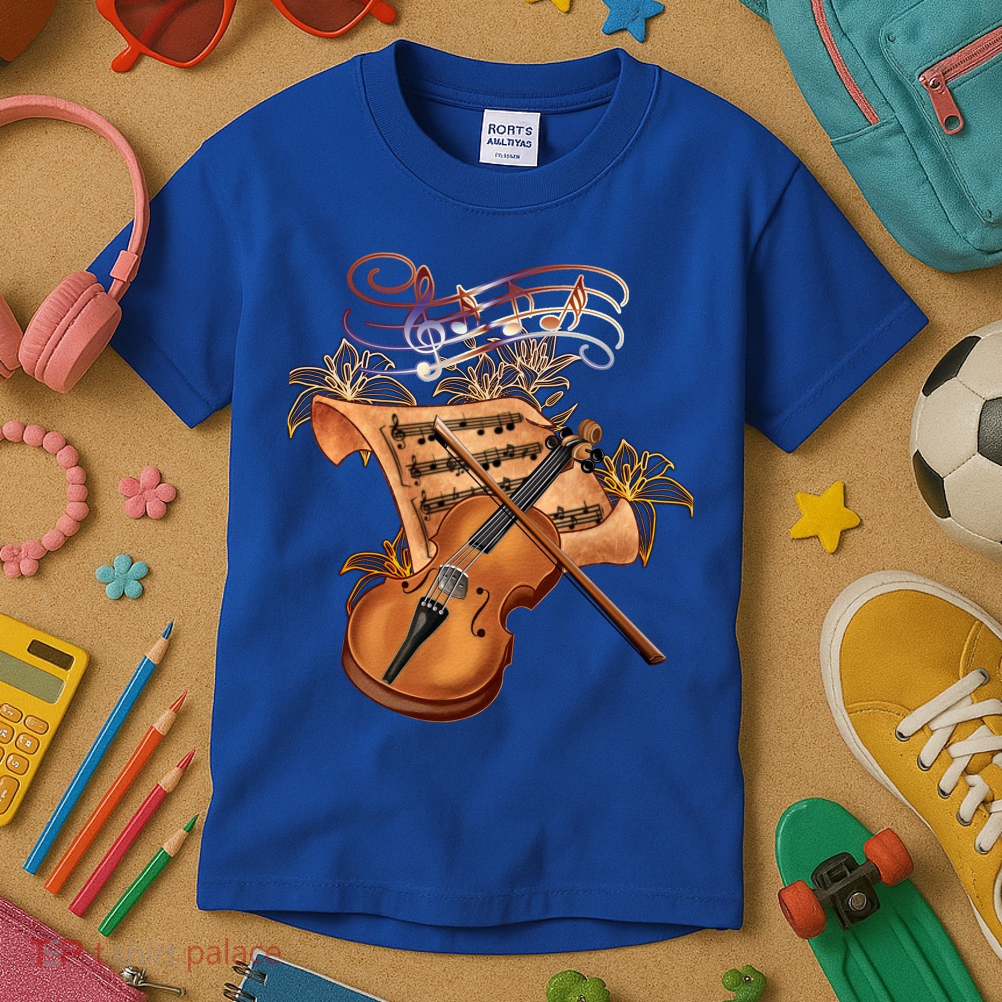 Violin And Musical Note Gift Kids T-Shirt