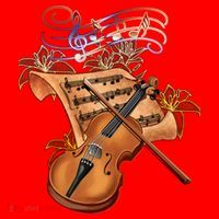 Violin And Musical Note Gift Santa Hat thumb 1