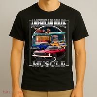Vintage American Made Muscle Classic Cars And Diner T-Shirt thumb 3