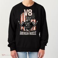V8 American Muscle Car Usa Flag Engine V8 Women's Sweatshirt thumb 0