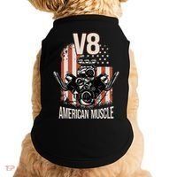 V8 American Muscle Car Usa Flag Engine V8 Doggie Tank thumb 0