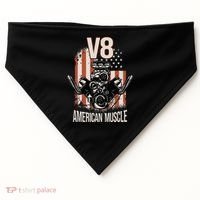 V8 American Muscle Car Usa Flag Engine V8 USA-Made Doggie Bandana thumb 0