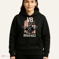 V8 American Muscle Car Usa Flag Engine V8 Hoodie thumb 5