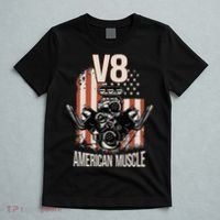 V8 American Muscle Car Usa Flag Engine V8 T-Shirt thumb 5