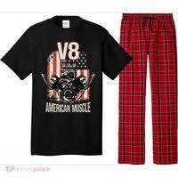 V8 American Muscle Car Usa Flag Engine V8 Pajama Set thumb 0