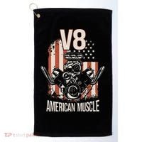 V8 American Muscle Car Usa Flag Engine V8 Golf Towel thumb 0
