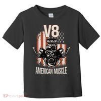 V8 American Muscle Car Usa Flag Engine V8 Toddler T-Shirt thumb 0