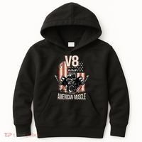 V8 American Muscle Car Usa Flag Engine V8 Kids Hoodie thumb 0