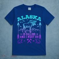 Vintage Alaskan Moose Alaska Is Calling And I Must Go Cool Gift T-Shirt thumb 5