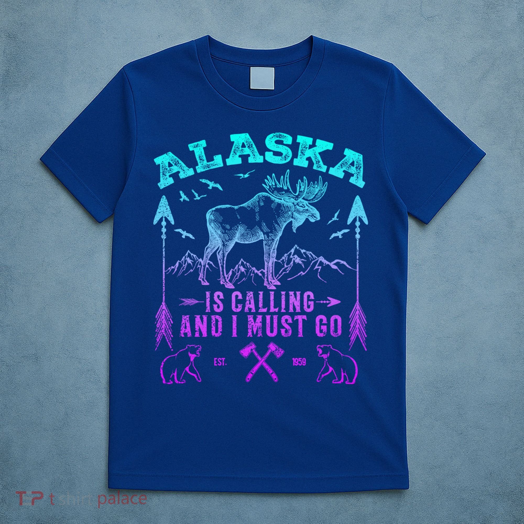 Vintage Alaskan Moose Alaska Is Calling And I Must Go Cool Gift T-Shirt