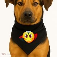 Vampire Halloween Emoji USA-Made Doggie Bandana thumb 1