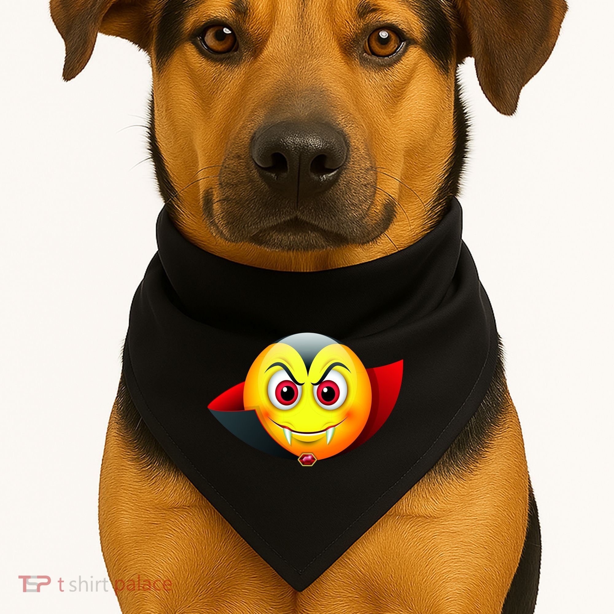 Vampire Halloween Emoji USA-Made Doggie Bandana