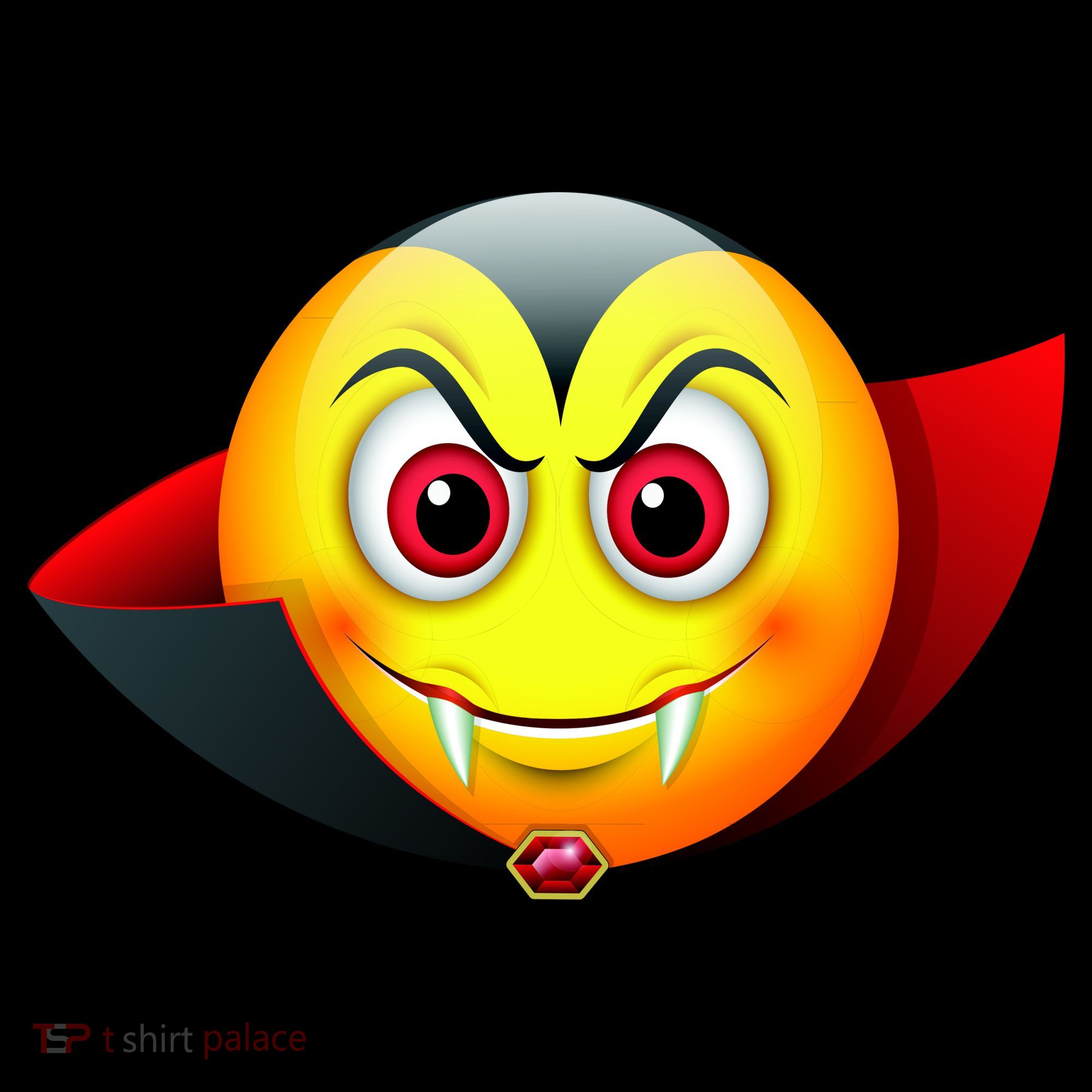 Vampire Halloween Emoji USA-Made Doggie Bandana