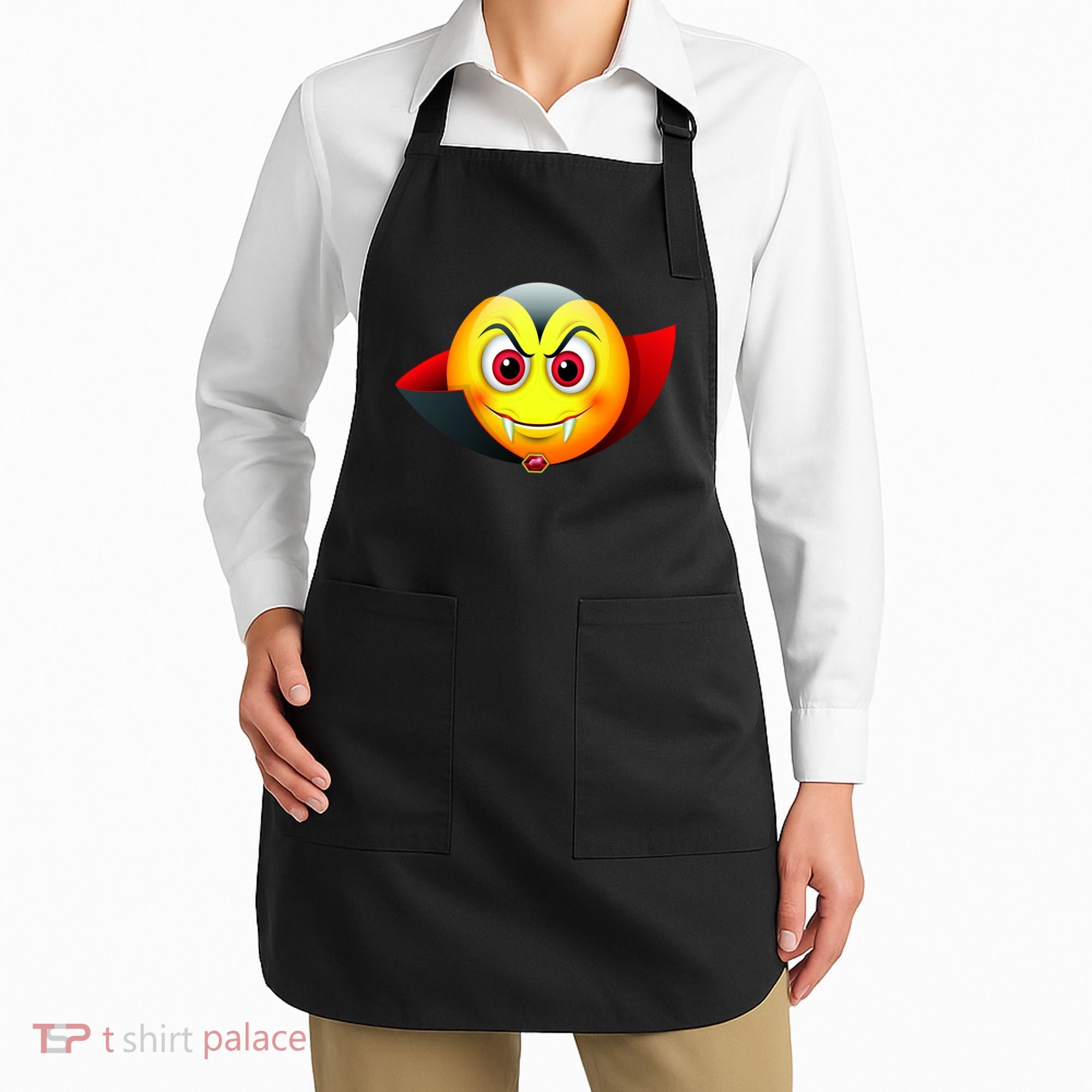 Vampire Halloween Emoji Apron