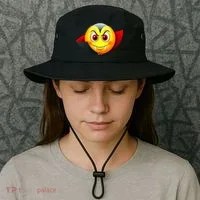 Vampire Halloween Emoji Bucket Hat thumb 3