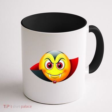 Vampire Halloween Emoji Coffee Mug back